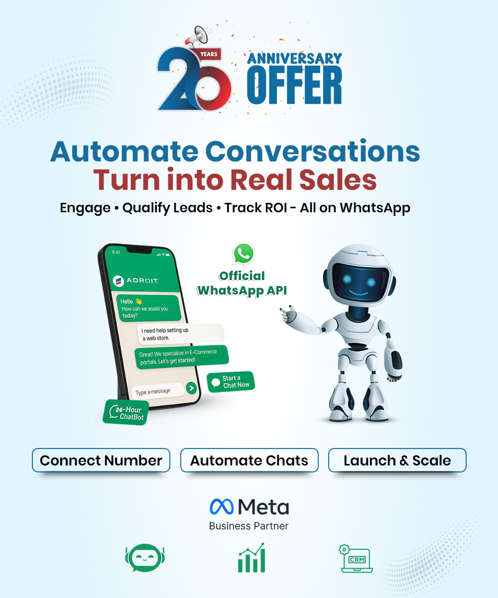 Official WhatsApp API automation for chatbot-based sales and lead management
